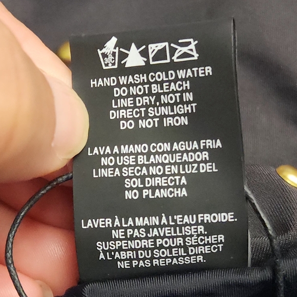 Dolce Vita Stella High-Leg One Piece Swimsuit In Black And Gold Studs Size L - Picture 9 of 16